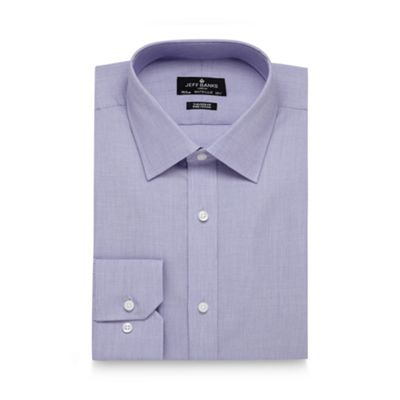 Jeff Banks Big and tall designer lilac two tone tailored shirt